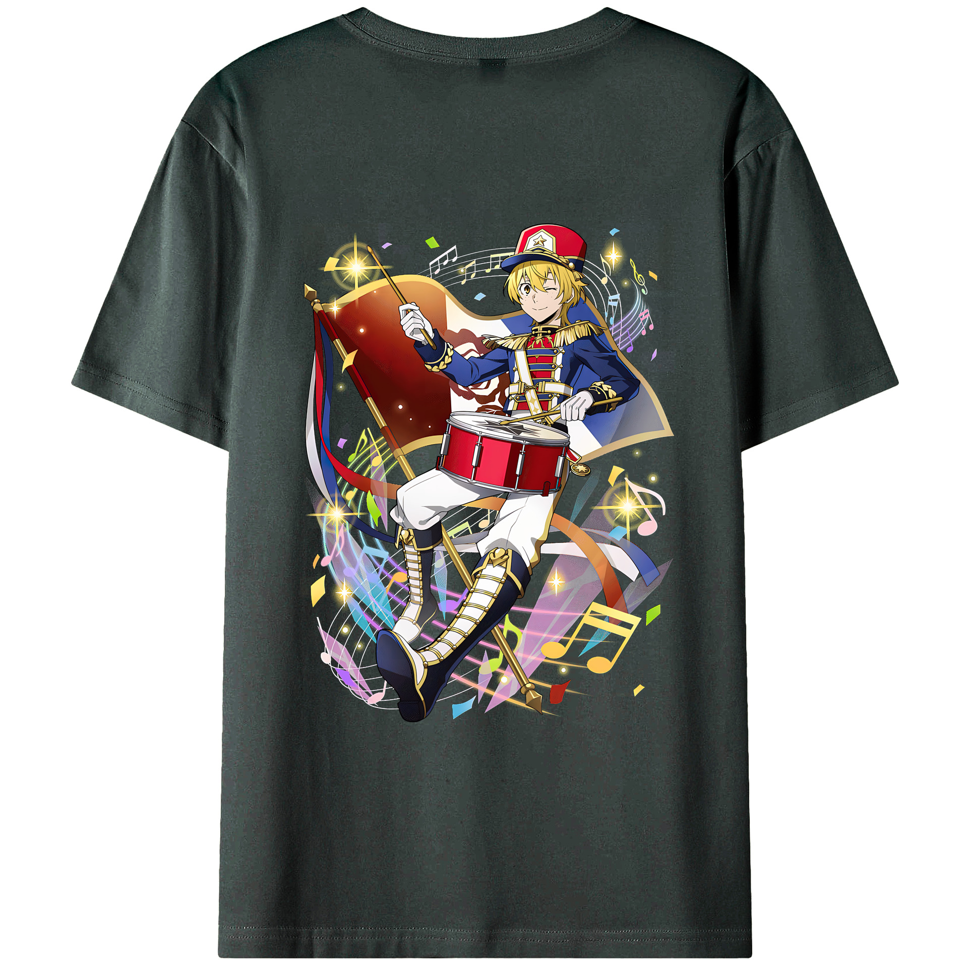 （画像用） 文豪ストレイドッグス Bungo Stray Dogs 綿100％ メンズ半袖Tシャツ（バックプリント） 通気性